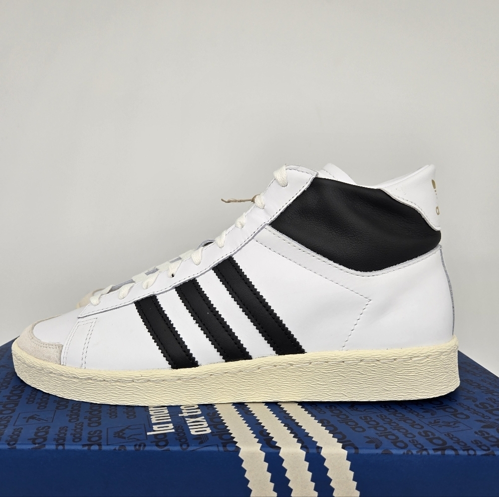 New Adidas Jabbar High 'White Black' Men's Basketball Sneaker Shoes Size 9.5